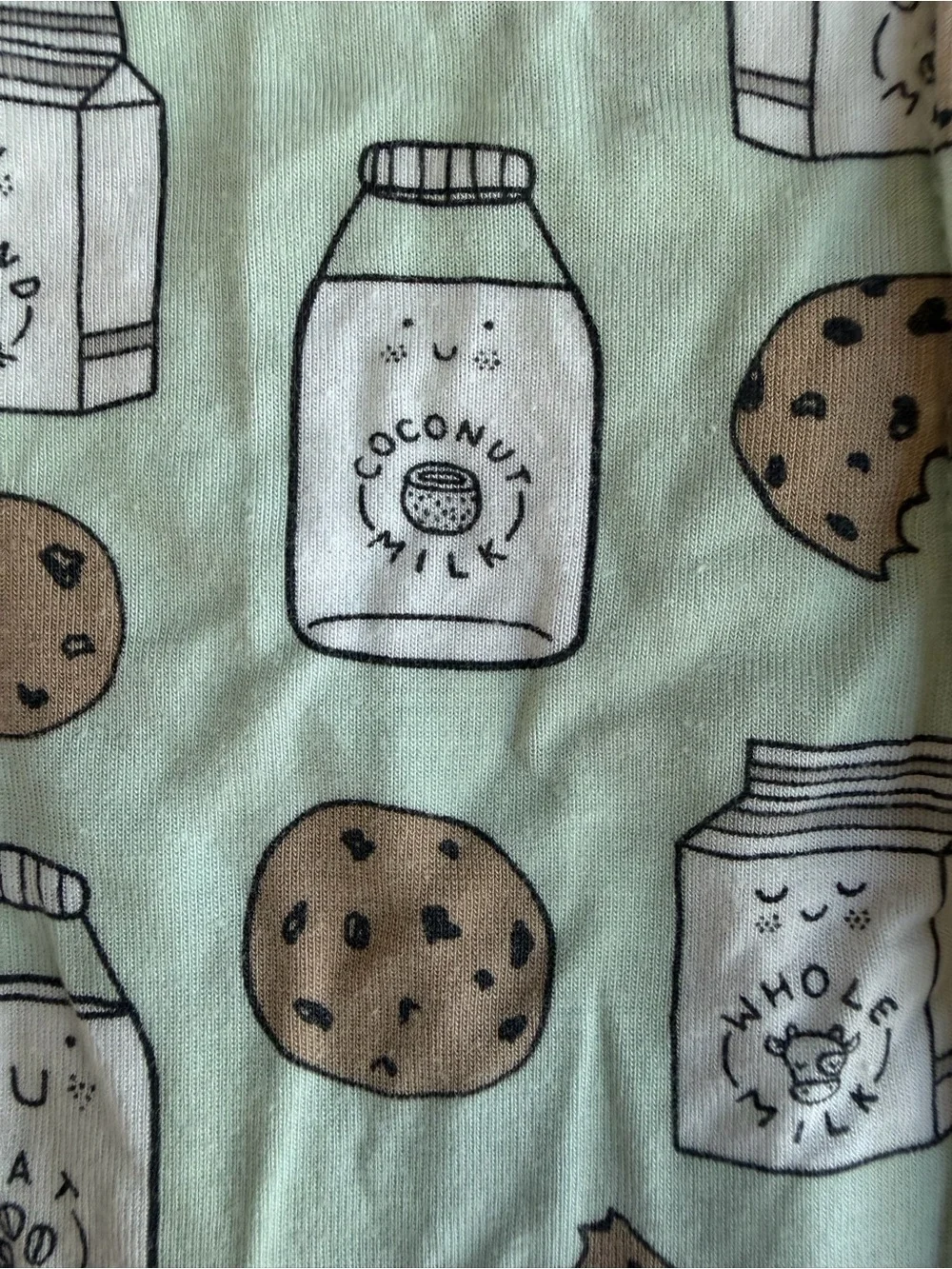 Magnetic Me Legendairy Green Cookies and Milk Print Onesie Sleeper, Newborn